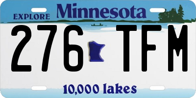 MN license plate 276TFM