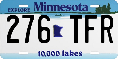 MN license plate 276TFR