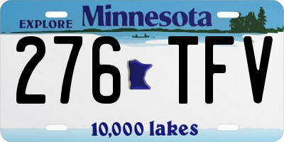 MN license plate 276TFV