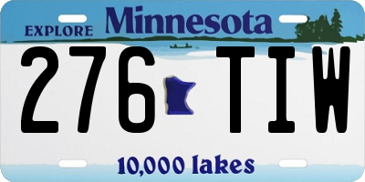 MN license plate 276TIW