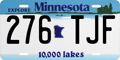 MN license plate 276TJF