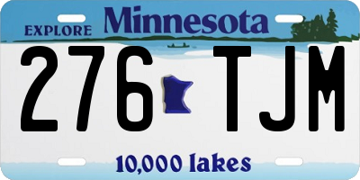 MN license plate 276TJM