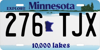 MN license plate 276TJX