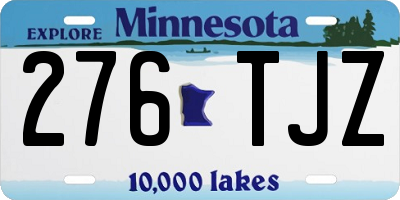 MN license plate 276TJZ