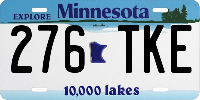 MN license plate 276TKE