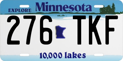 MN license plate 276TKF