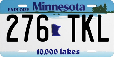 MN license plate 276TKL