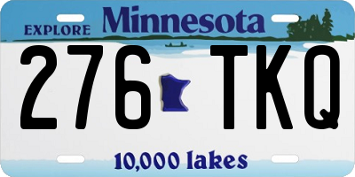 MN license plate 276TKQ