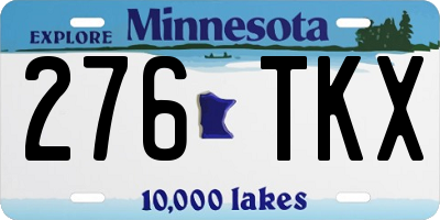 MN license plate 276TKX