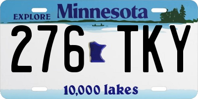 MN license plate 276TKY