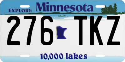 MN license plate 276TKZ