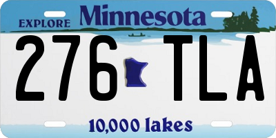 MN license plate 276TLA