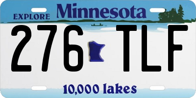 MN license plate 276TLF