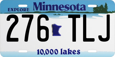 MN license plate 276TLJ