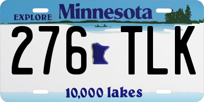 MN license plate 276TLK