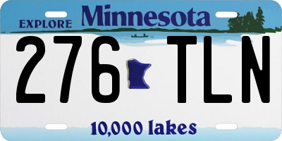 MN license plate 276TLN