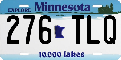 MN license plate 276TLQ