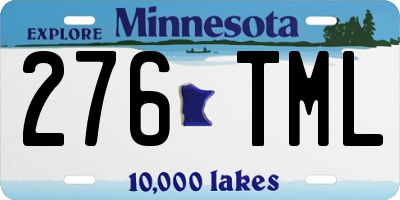 MN license plate 276TML