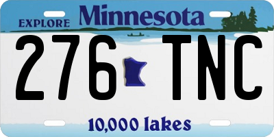 MN license plate 276TNC