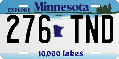 MN license plate 276TND