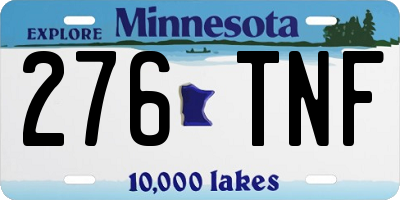 MN license plate 276TNF