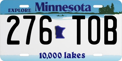 MN license plate 276TOB