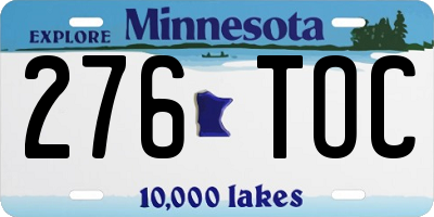 MN license plate 276TOC
