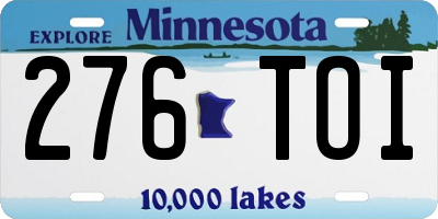 MN license plate 276TOI