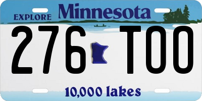 MN license plate 276TOO