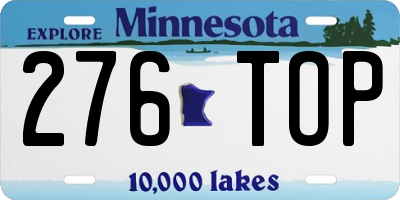 MN license plate 276TOP
