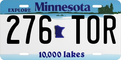 MN license plate 276TOR