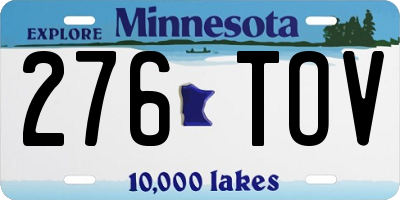 MN license plate 276TOV