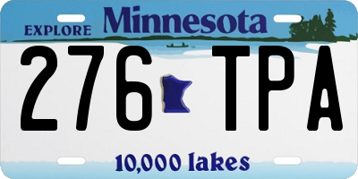 MN license plate 276TPA