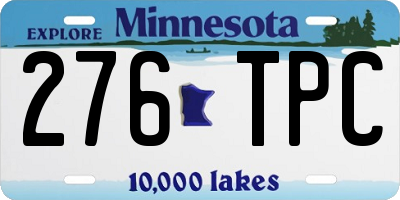 MN license plate 276TPC