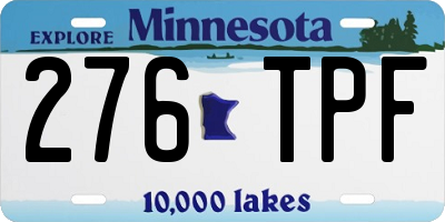 MN license plate 276TPF