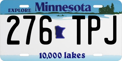 MN license plate 276TPJ