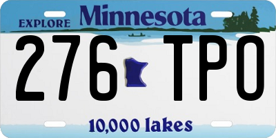 MN license plate 276TPO