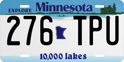 MN license plate 276TPU