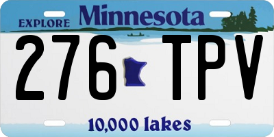 MN license plate 276TPV