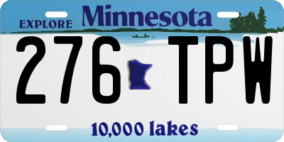 MN license plate 276TPW