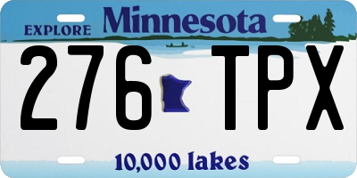 MN license plate 276TPX