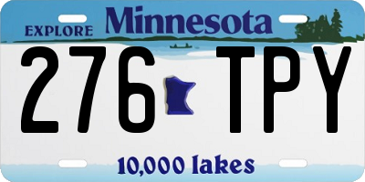 MN license plate 276TPY