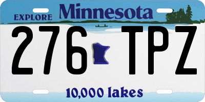MN license plate 276TPZ