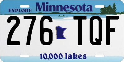 MN license plate 276TQF