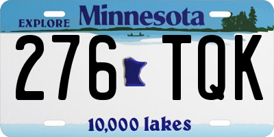 MN license plate 276TQK