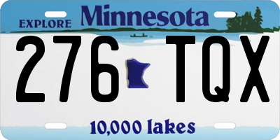 MN license plate 276TQX