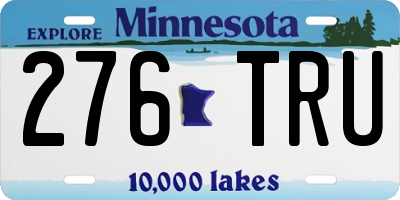 MN license plate 276TRU