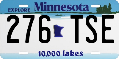MN license plate 276TSE