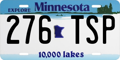 MN license plate 276TSP