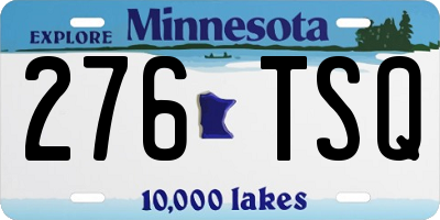 MN license plate 276TSQ